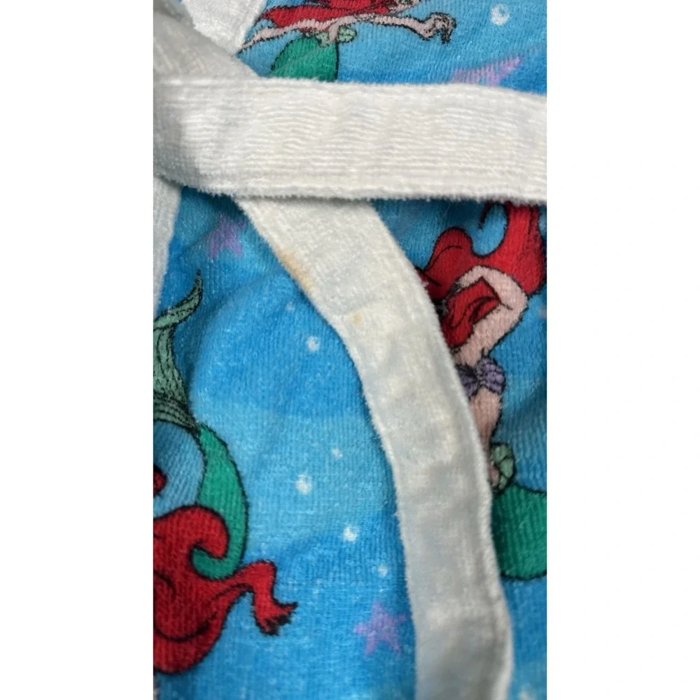 Vintage  Little Mermaid Disney Robe Swim Cover Up Kids Small 4 5